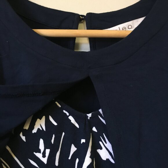 Cleo Open Cardigan Vest Abstract Tank Top Combo Keyhole Window Top - Picture 4 of 15